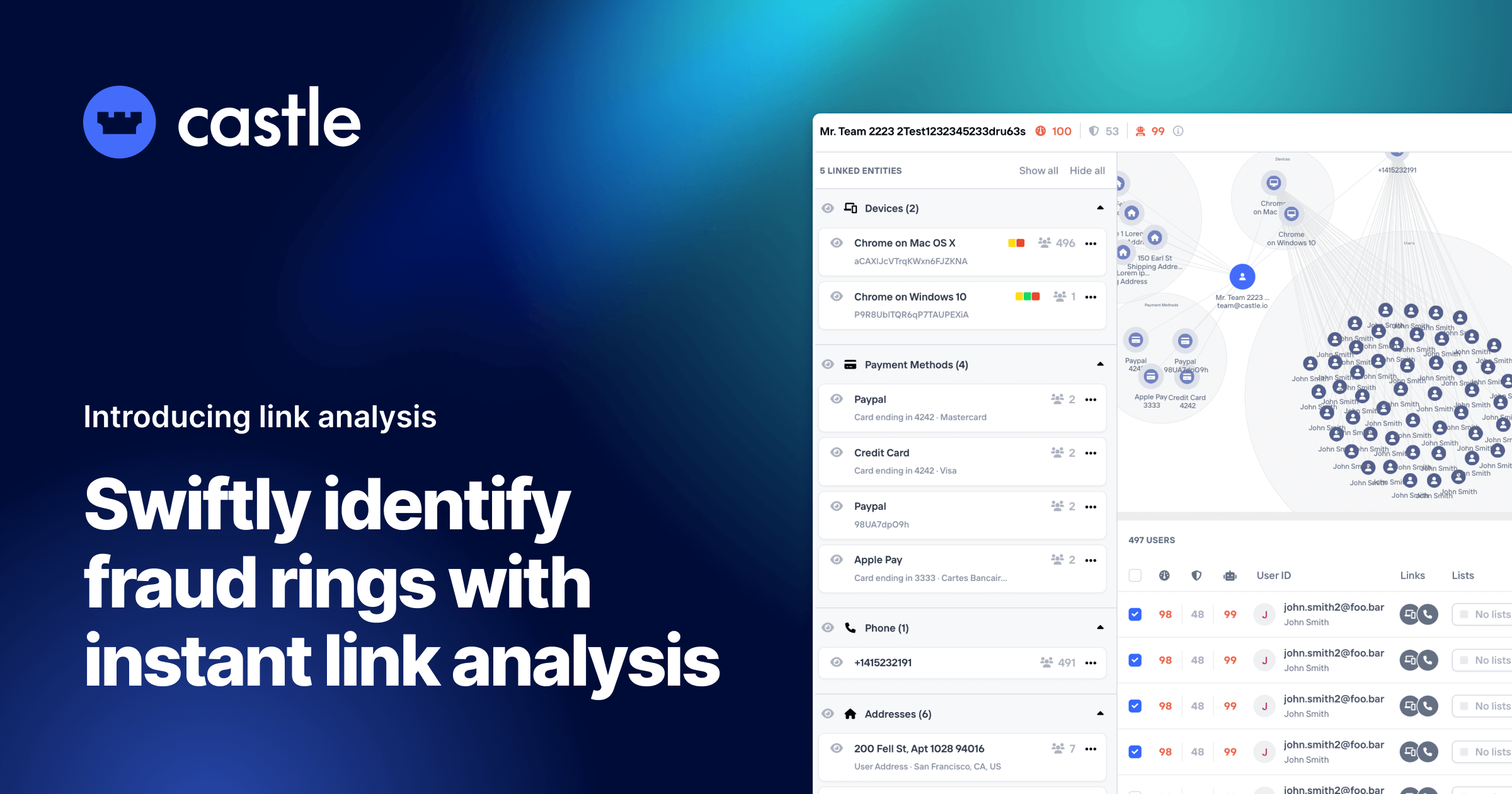 Swiftly identify fraud rings with instant link analysis